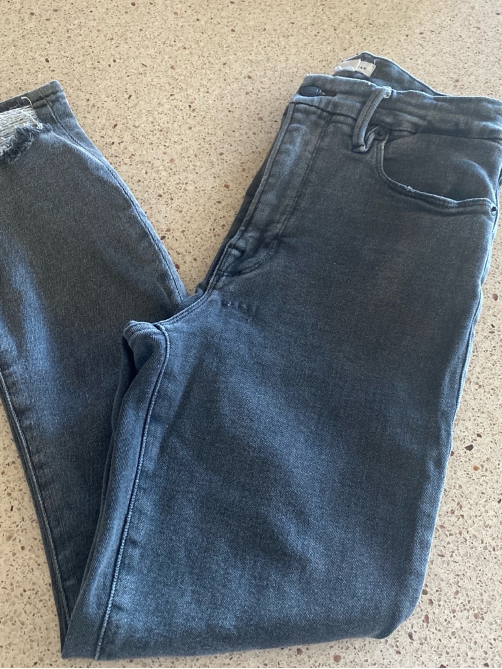 Good American Charcoal-Blue High-Rise Skinny Jeans